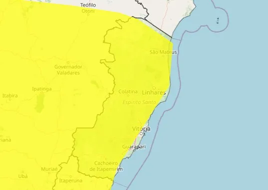Inmet emite alerta de tempestade para Linhares, São Mateus e cidades do Norte e Litoral nesta sexta (23)
